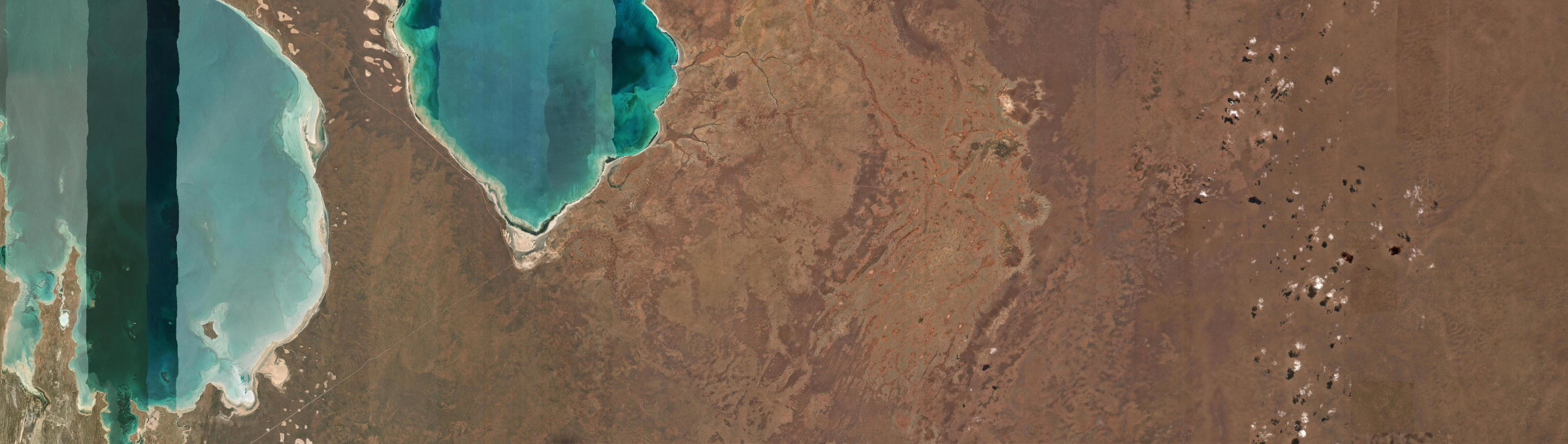 Aerial view of Hamelin Pool, WA
