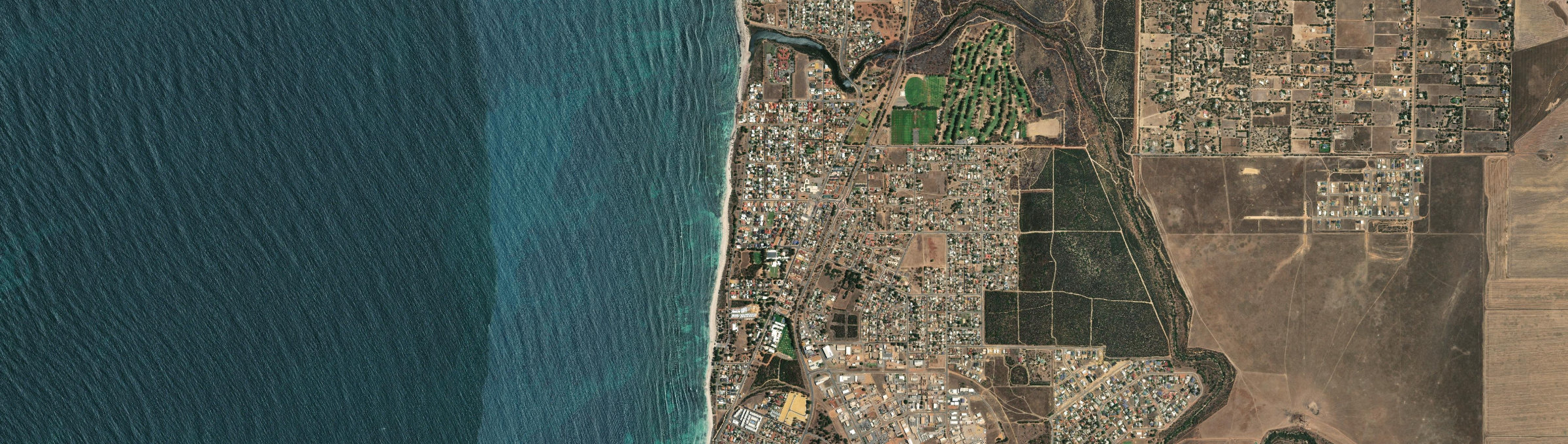 Aerial view of Bluff Point, WA