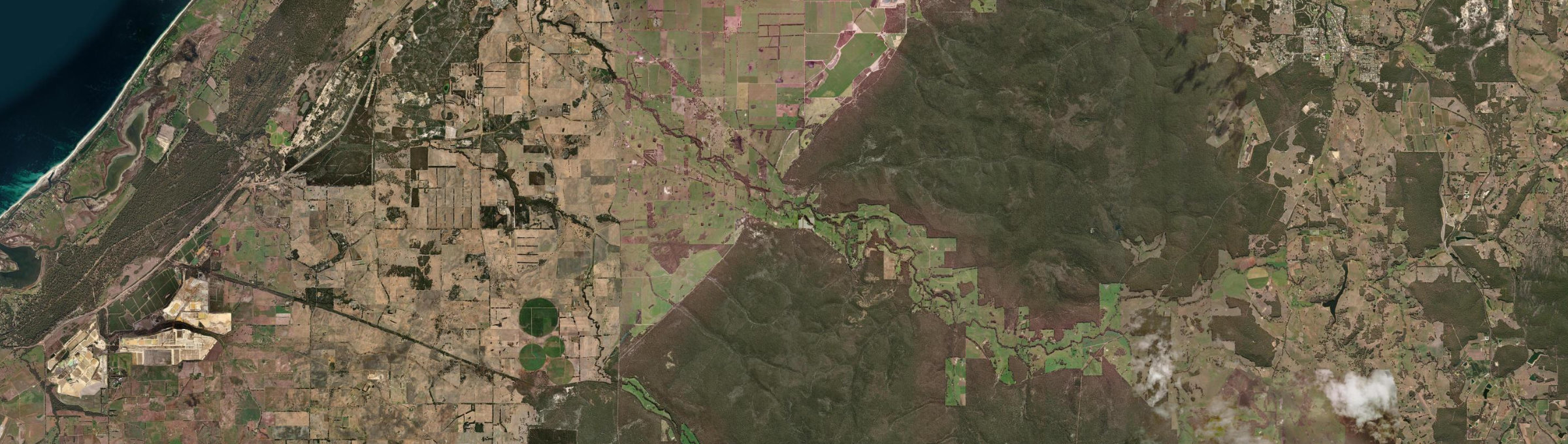 Aerial view of Capel River, WA