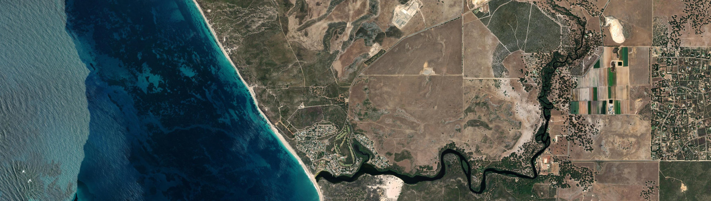 Aerial view of Guilderton, WA