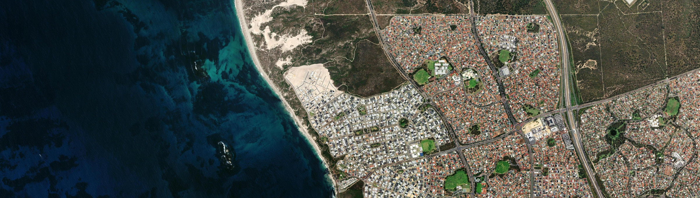 Aerial view of Burns Beach, WA