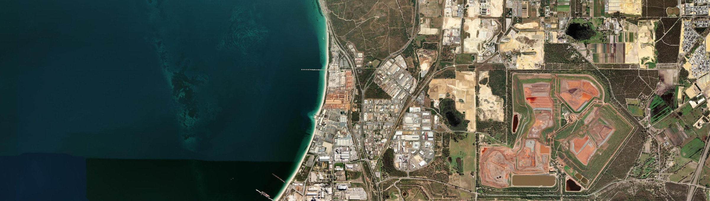 Aerial view of Naval Base, WA