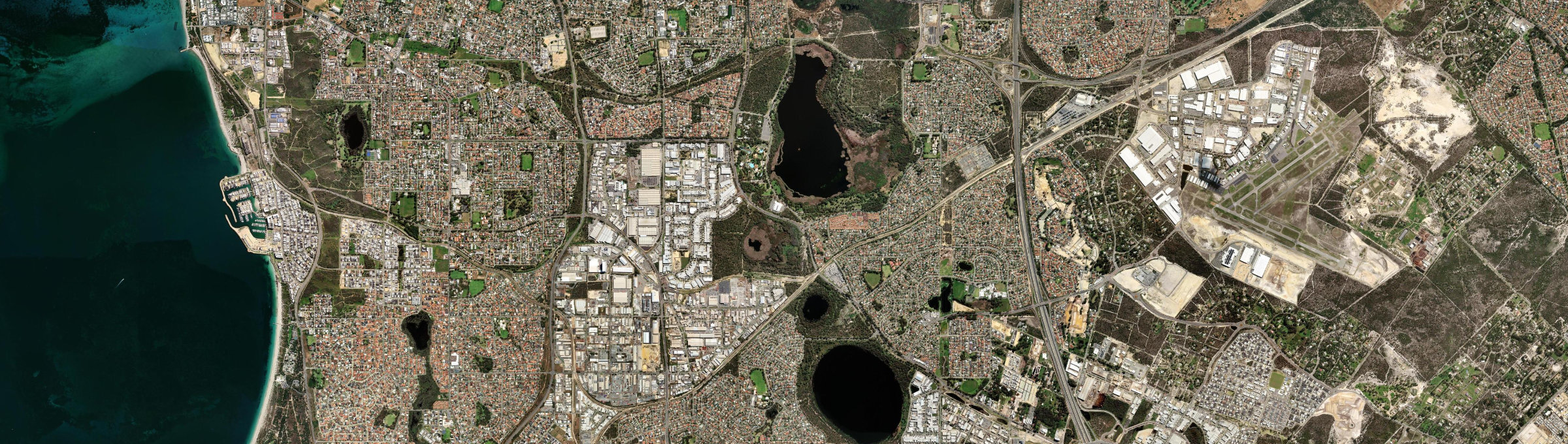 Aerial view of Bibra Lake, WA