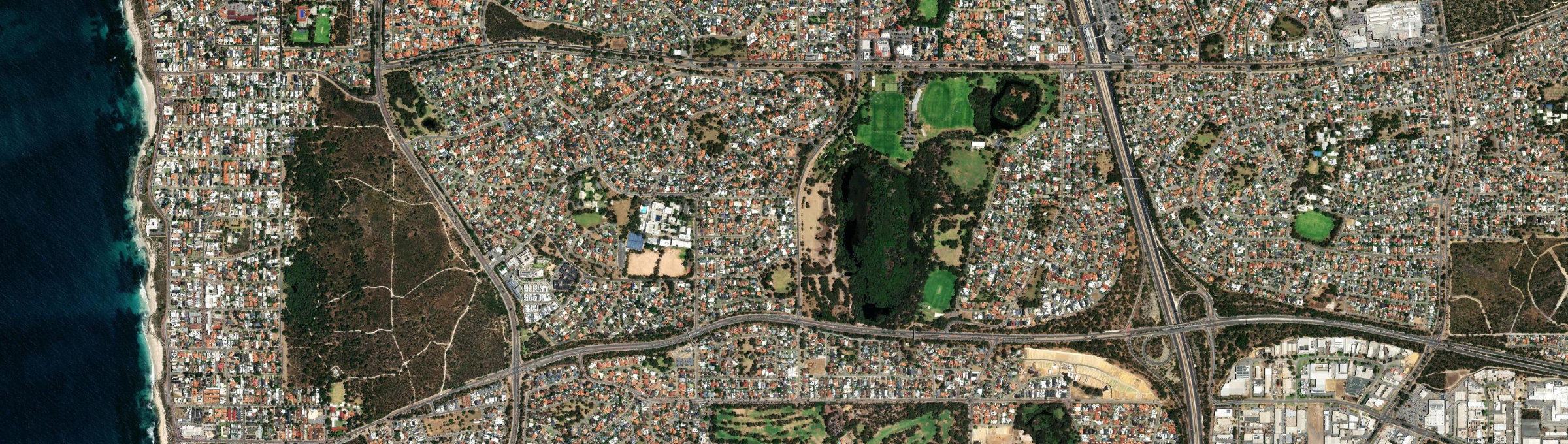 Aerial view of Carine, WA