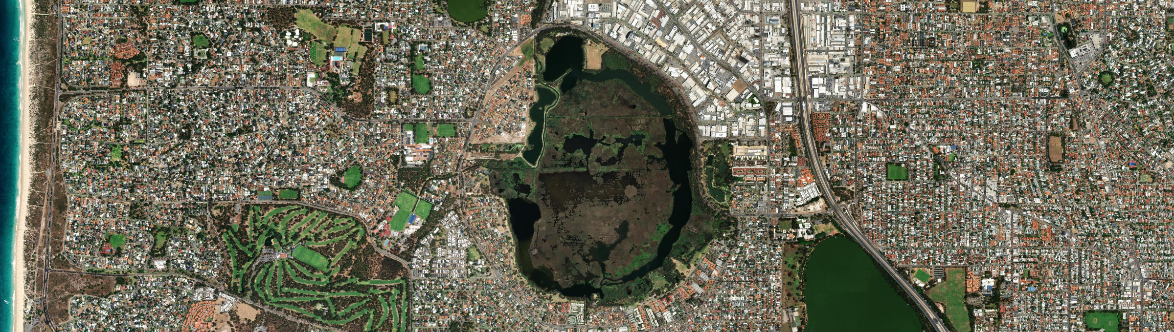 Aerial view of Herdsman, WA