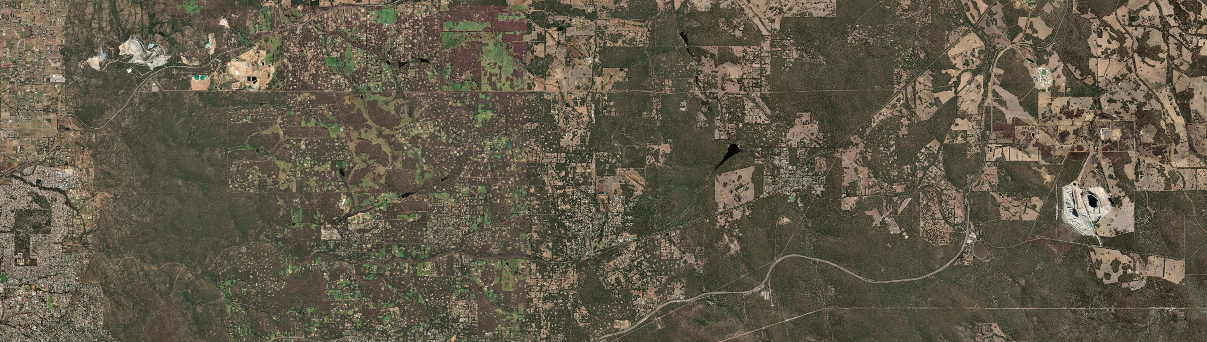 Aerial view of Mount Helena, WA