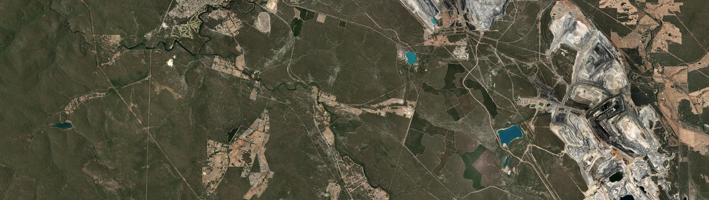 Aerial view of Collie Burn, WA