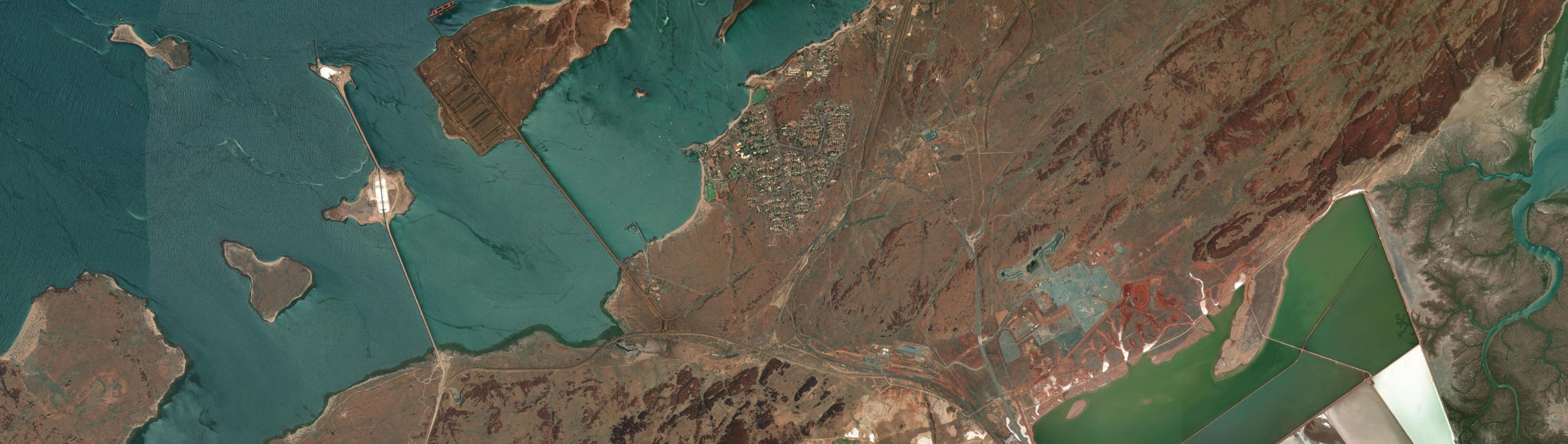 Aerial view of Dampier, WA