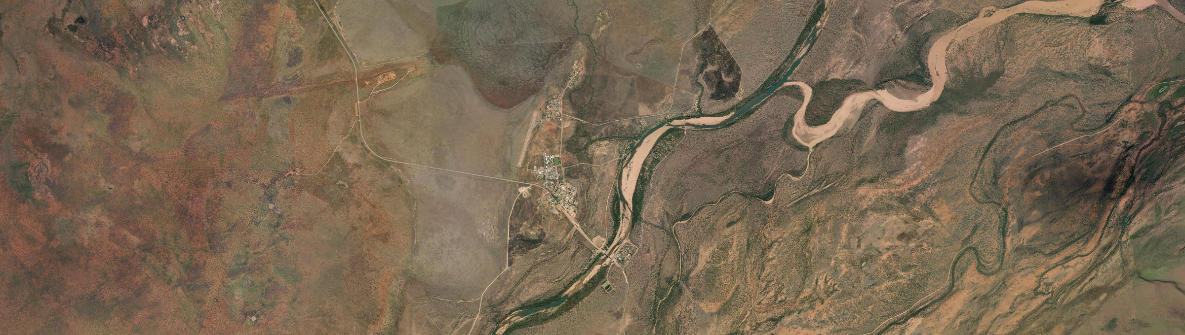 Aerial view of Fitzroy Crossing, WA