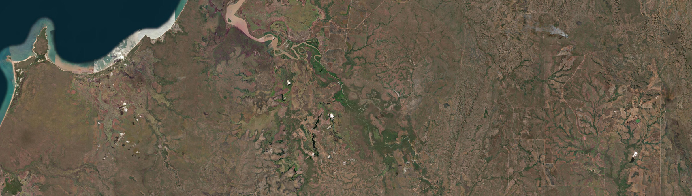 Aerial view of Daly River, NT