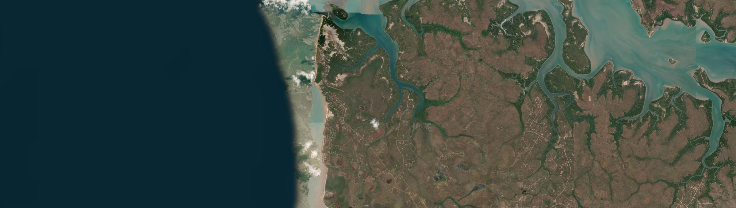 Aerial view of Dundee Beach, NT