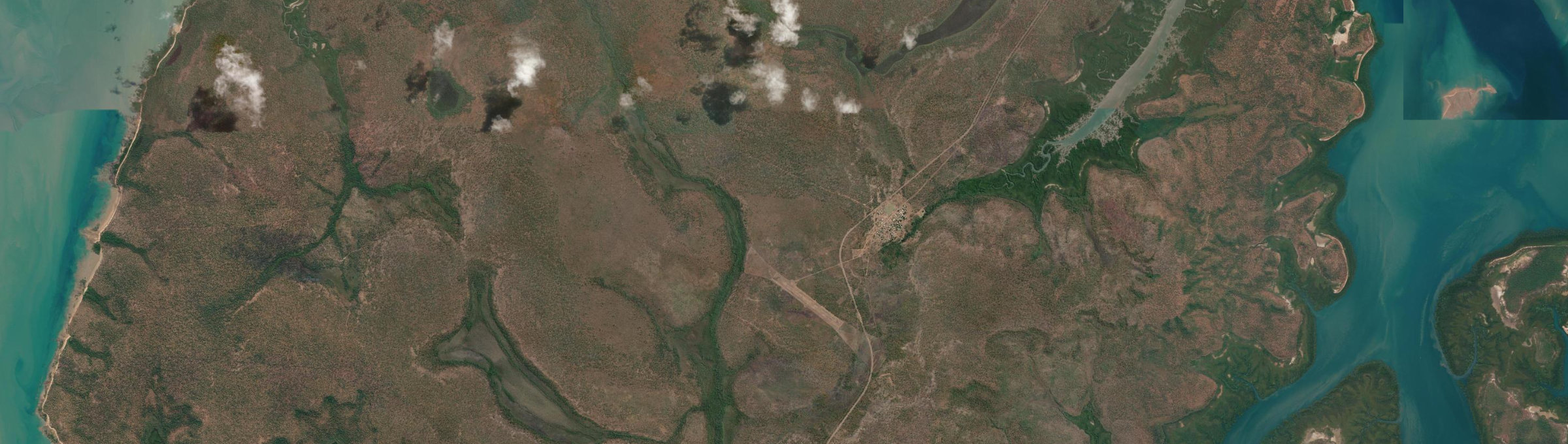 Aerial view of Belyuen, NT