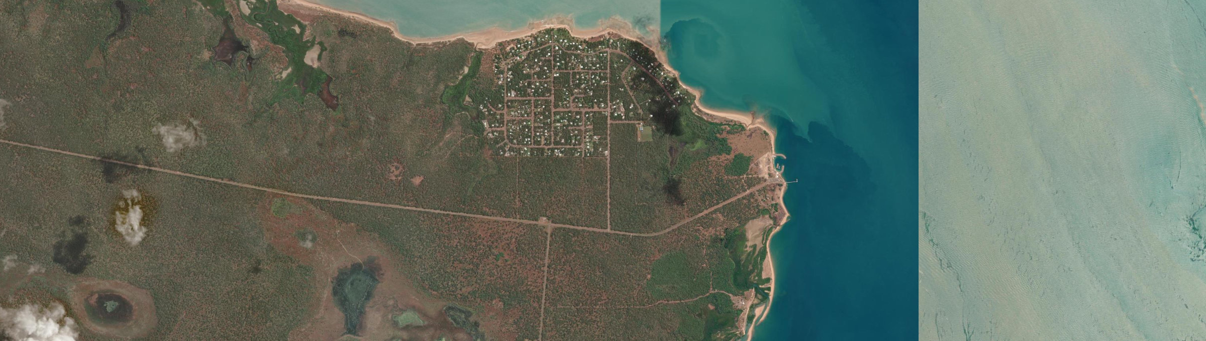 Aerial view of Wagait Beach, NT