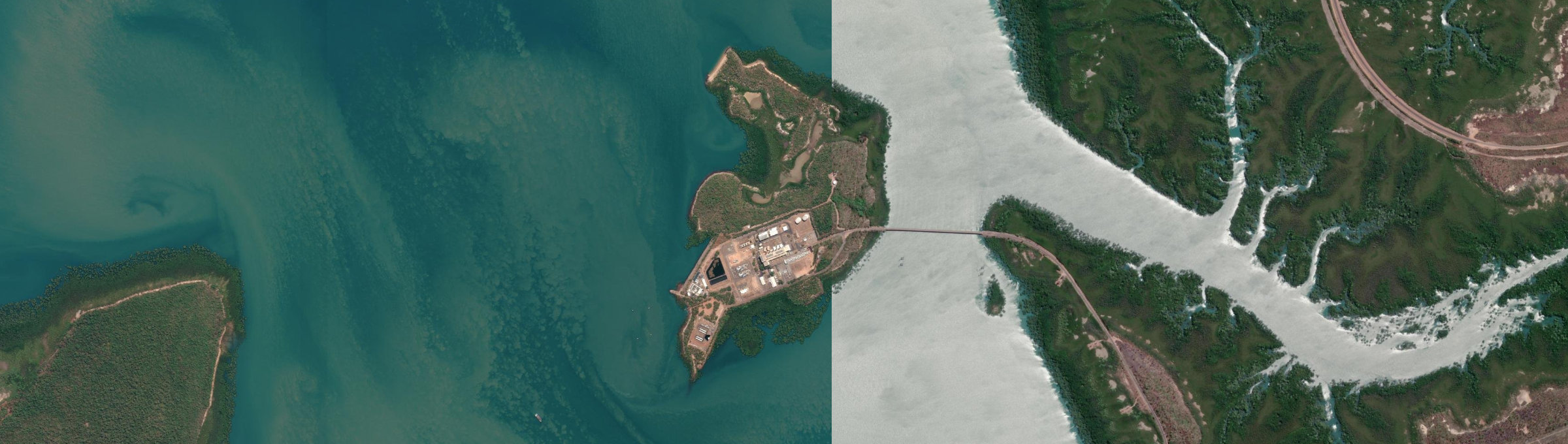 Aerial view of Channel Island, NT