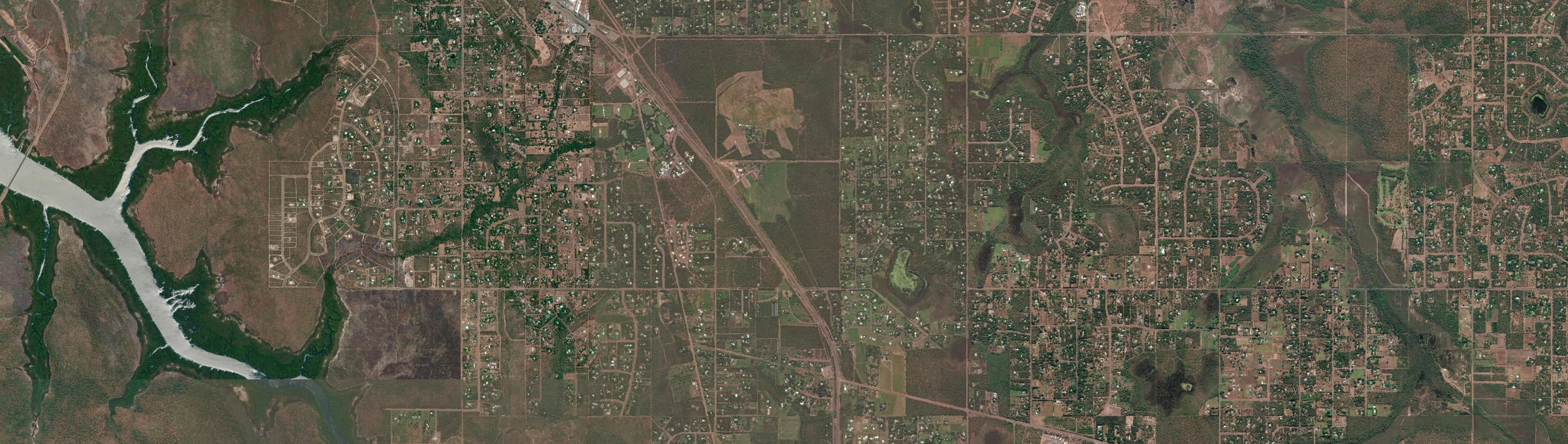 Aerial view of McMinns Lagoon, NT