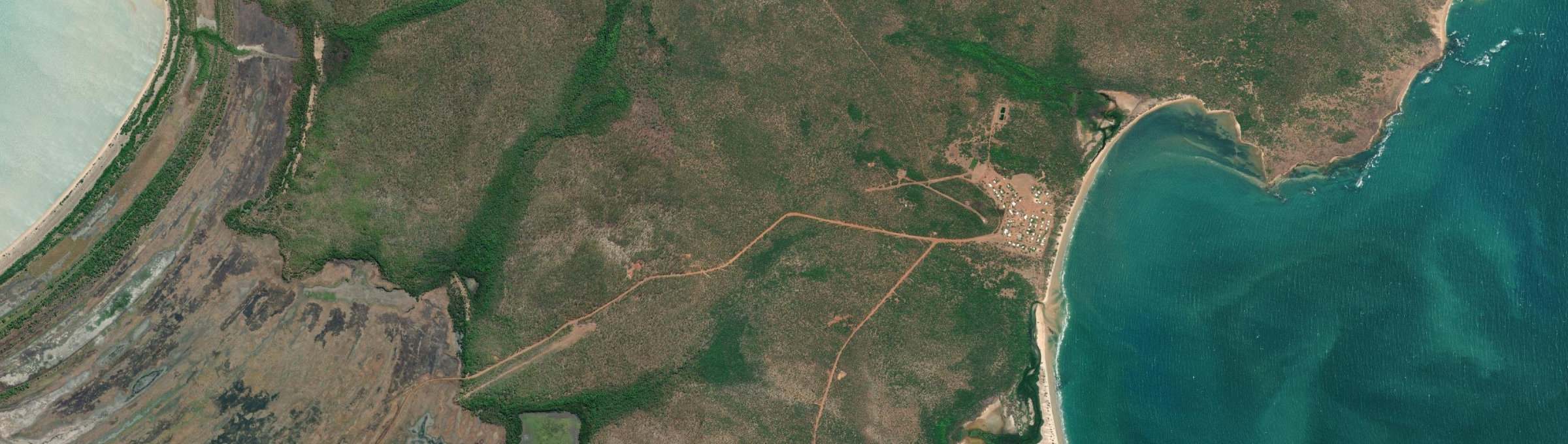 Aerial view of Minjilang, NT
