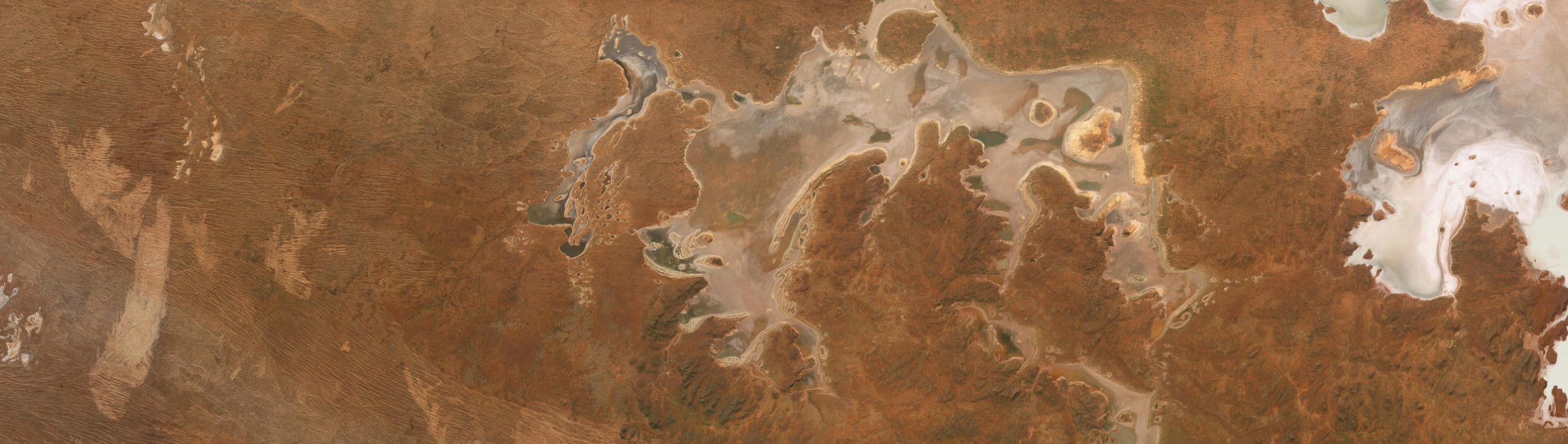 Aerial view of Lake Everard, SA