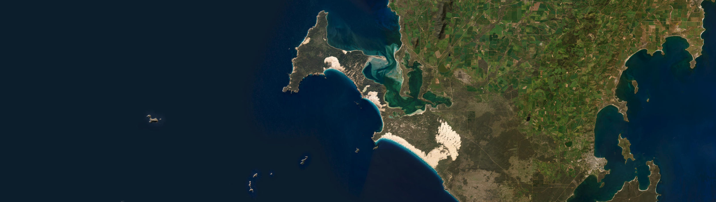 Aerial view of Coffin Bay, SA