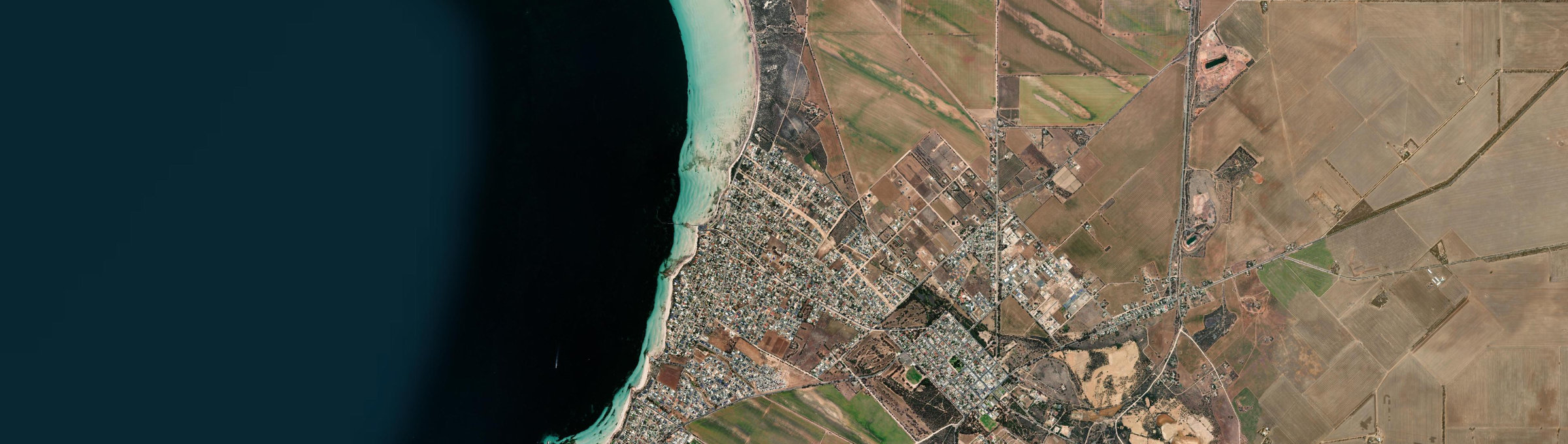 Aerial view of Moonta Bay, SA