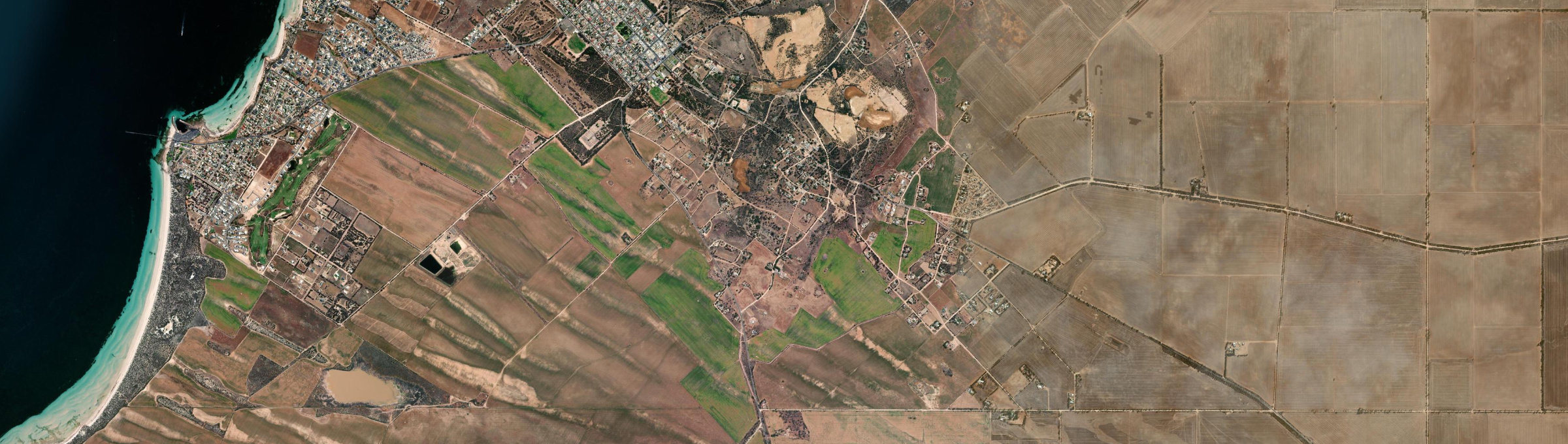 Aerial view of Moonta Mines, SA