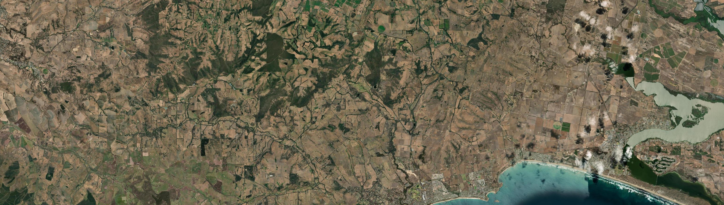 Aerial view of Hindmarsh Valley, SA