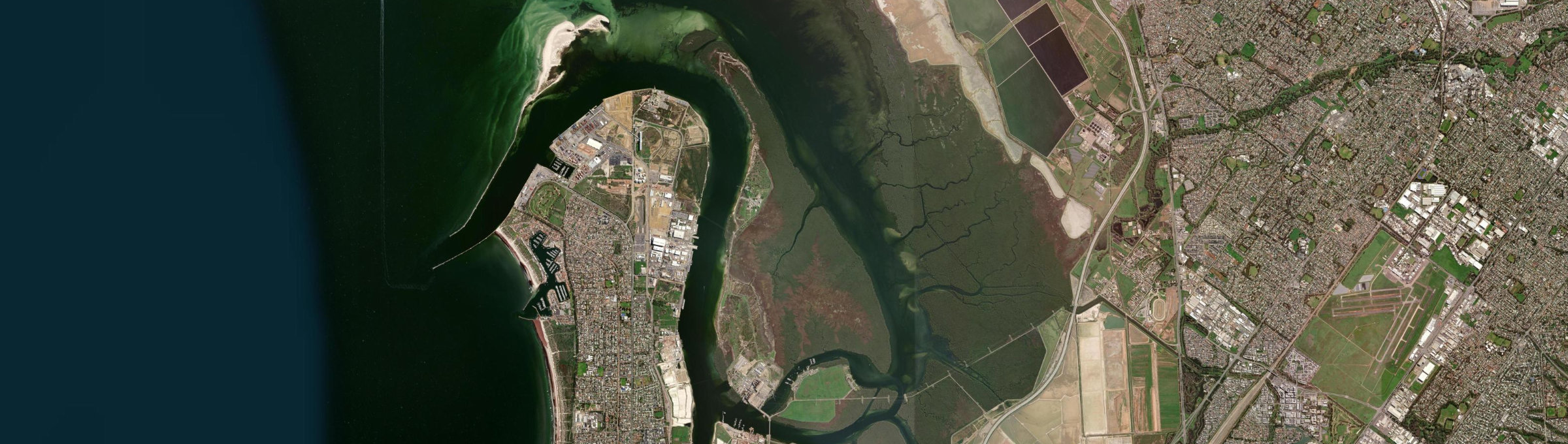 Aerial view of Torrens Island, SA