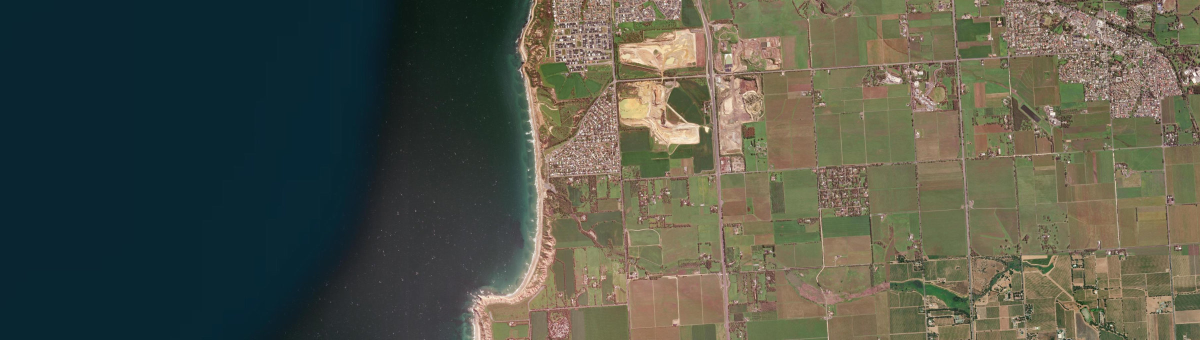 Aerial view of Maslin Beach, SA