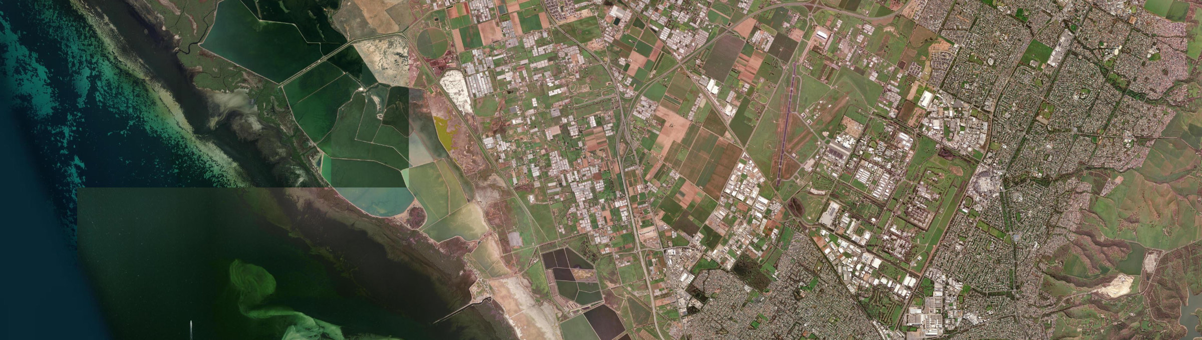 Aerial view of Waterloo Corner, SA