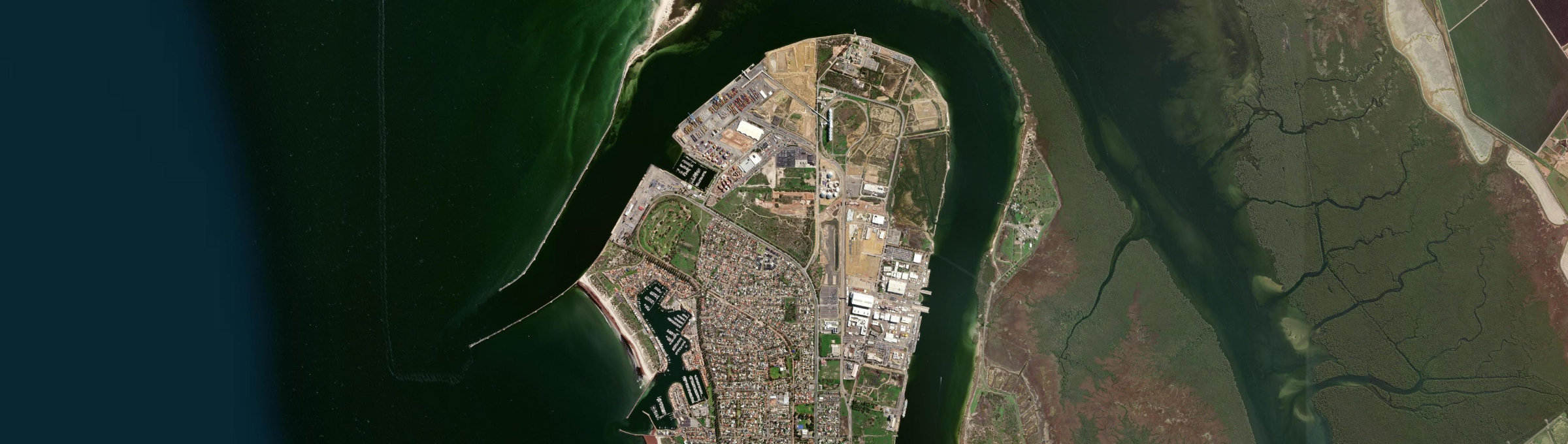 Aerial view of Outer Harbor, SA