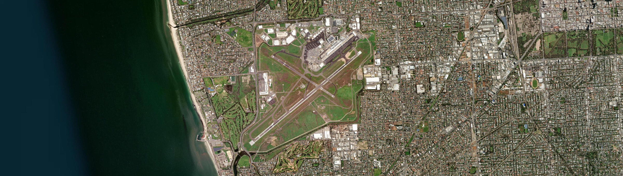 Aerial view of Adelaide Airport, SA