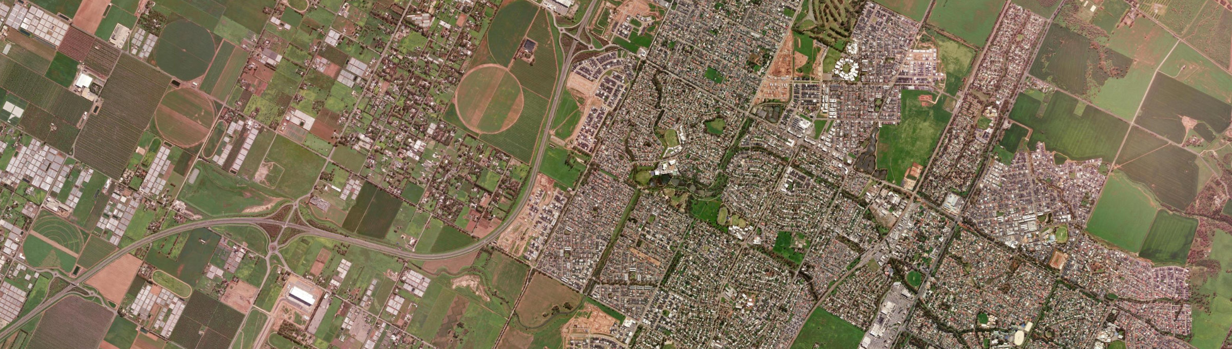 Aerial view of Andrews Farm, SA