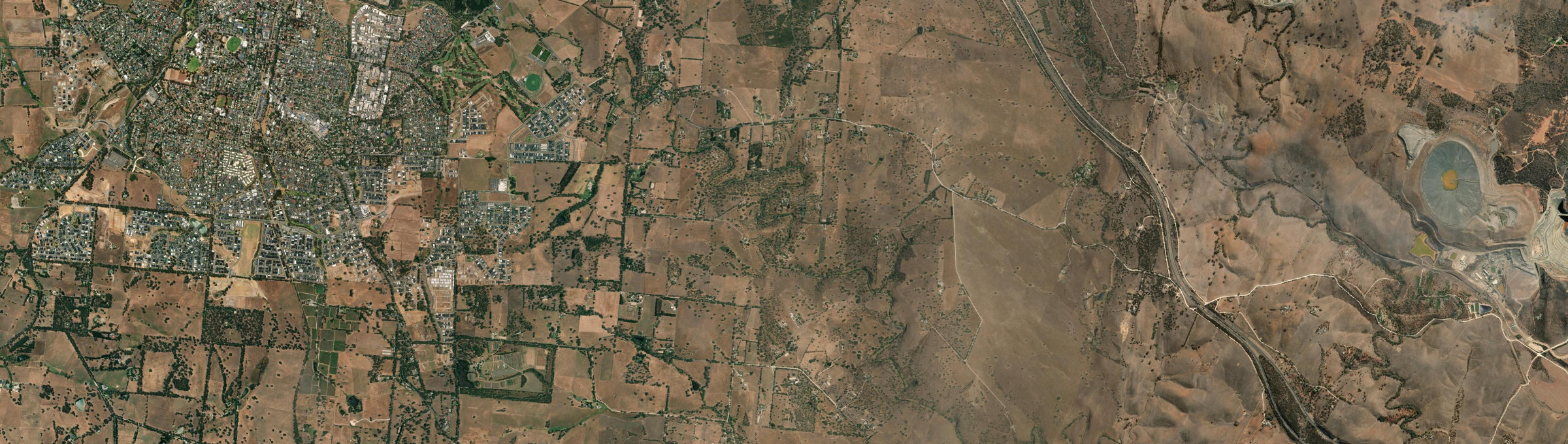 Aerial view of Mount Barker Springs, SA