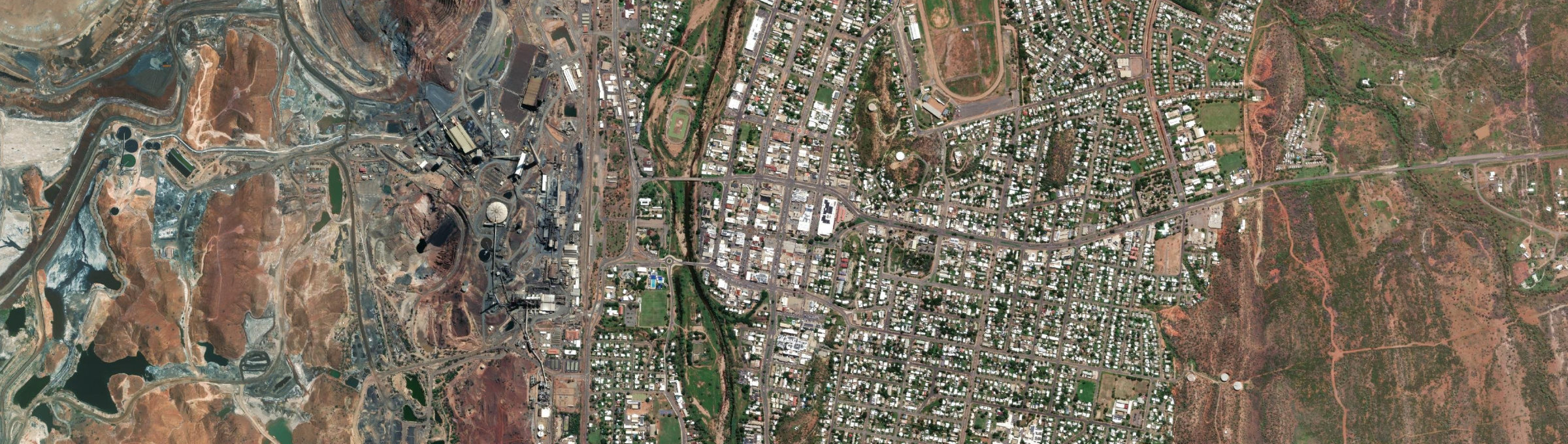 Aerial view of Mount Isa City, QLD