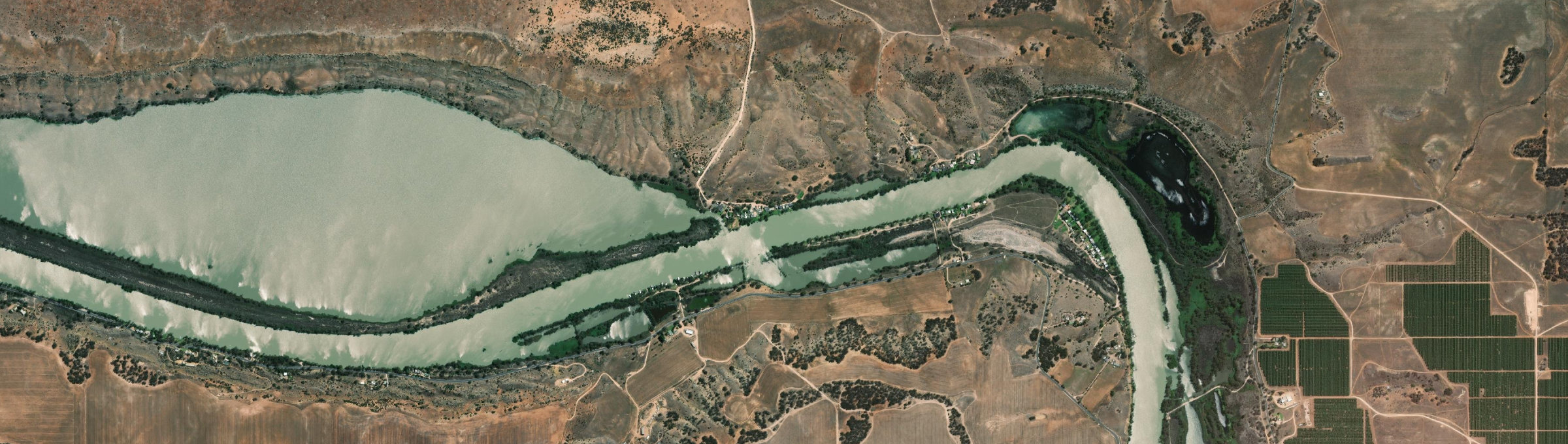 Aerial view of Lake Carlet, SA