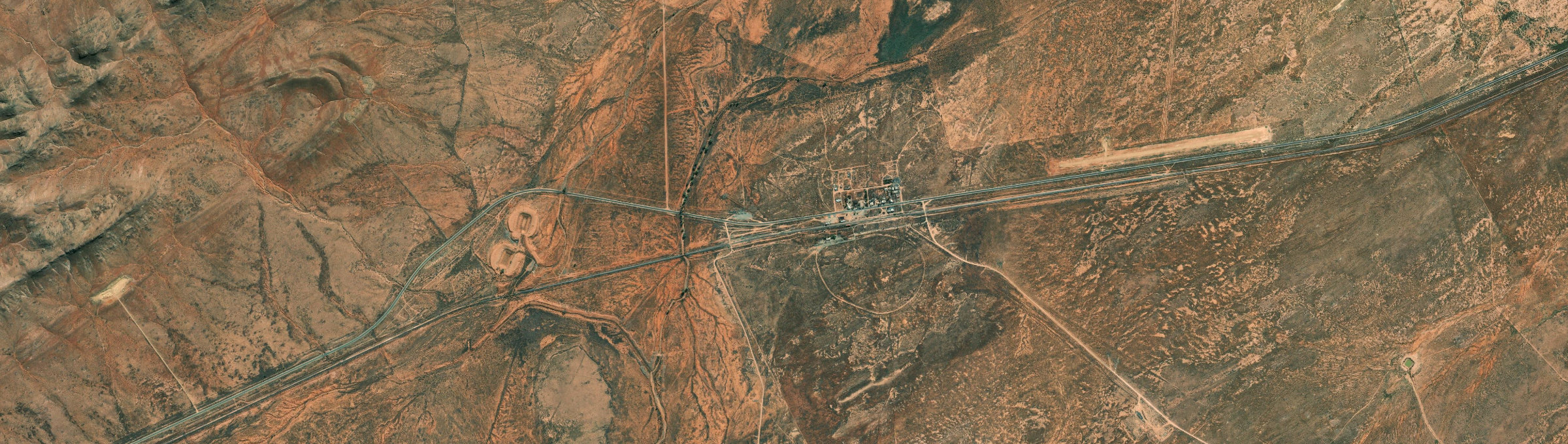 Aerial view of Manna Hill, SA