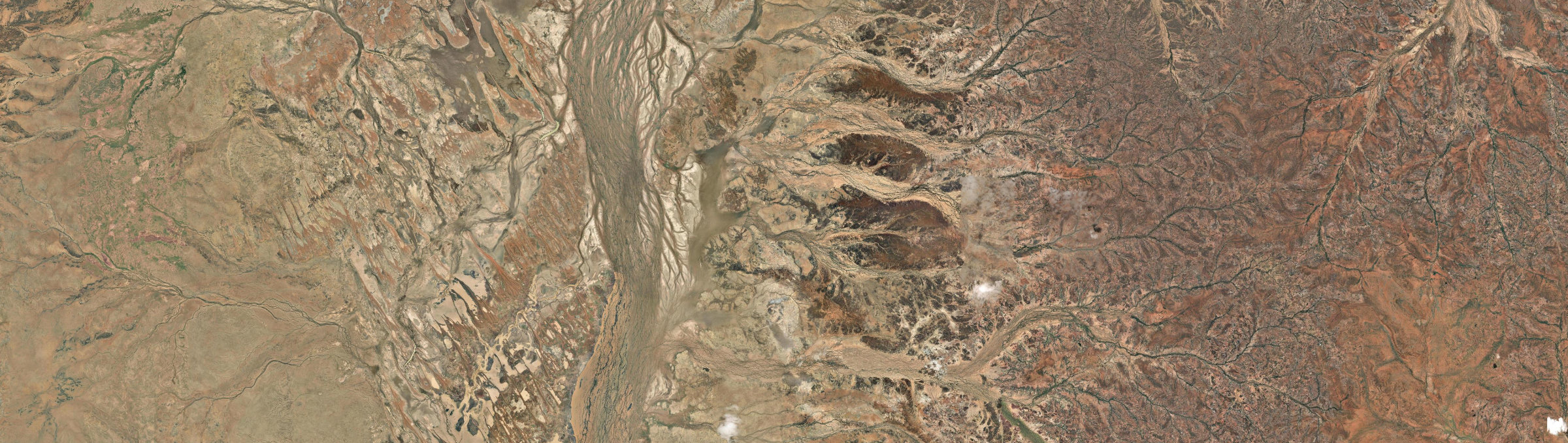 Aerial view of Diamantina Lakes, QLD