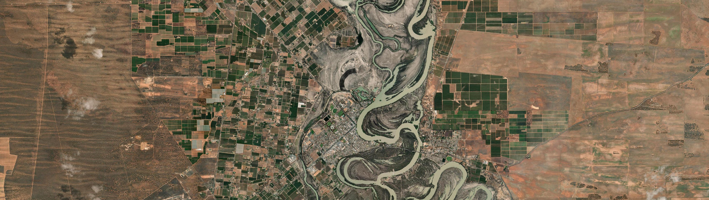 Aerial view of Renmark, SA