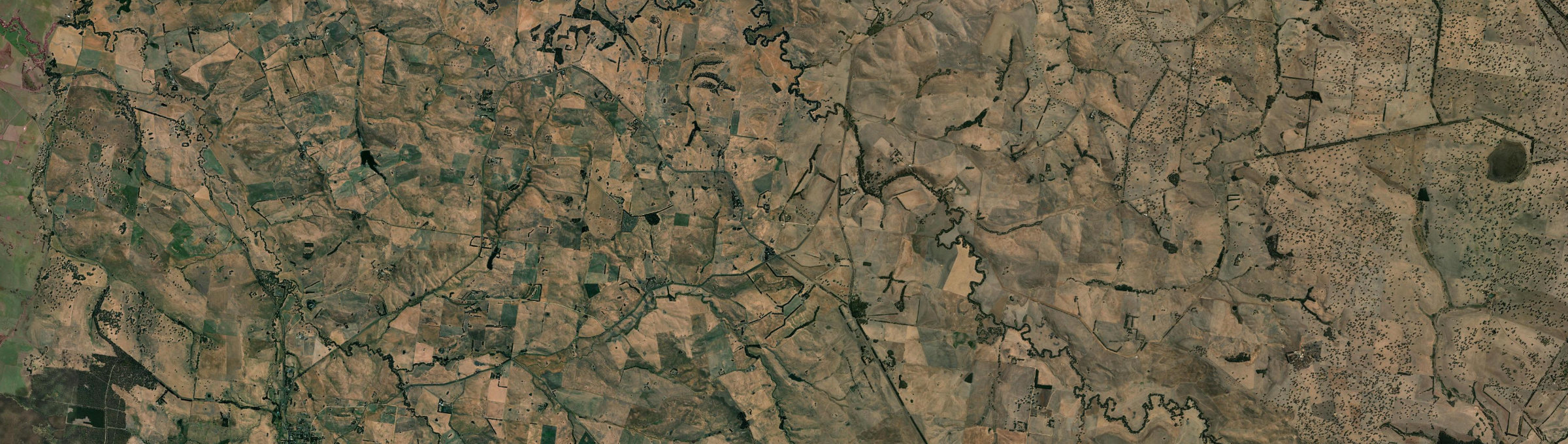 Aerial view of Tahara Bridge, VIC