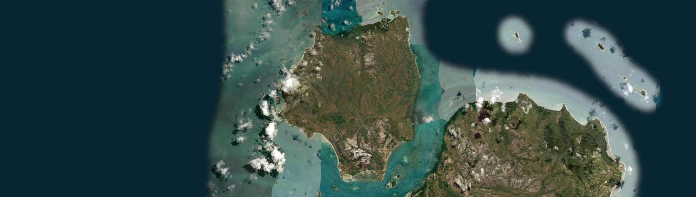 Aerial view of Badu Island, QLD