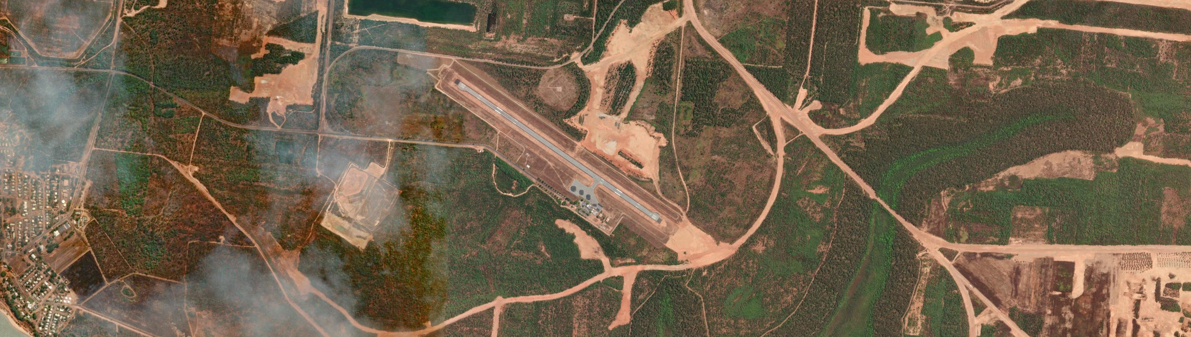 Aerial view of Weipa Airport, QLD