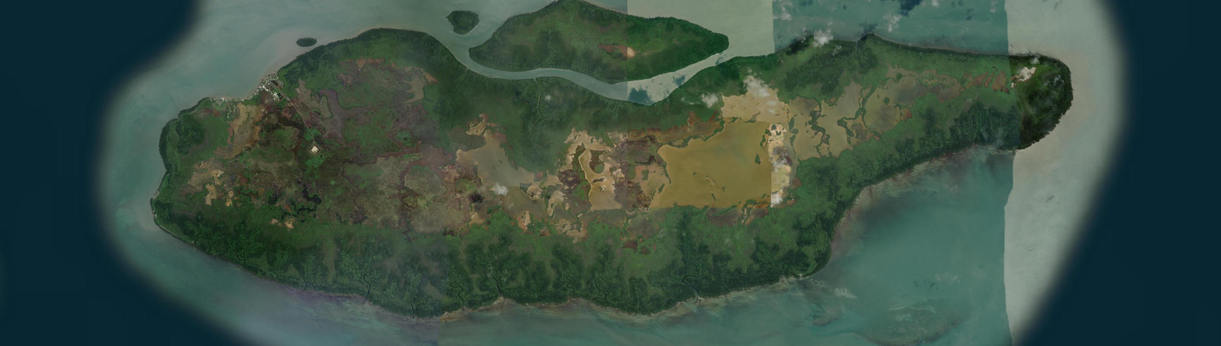Aerial view of Saibai Island, QLD