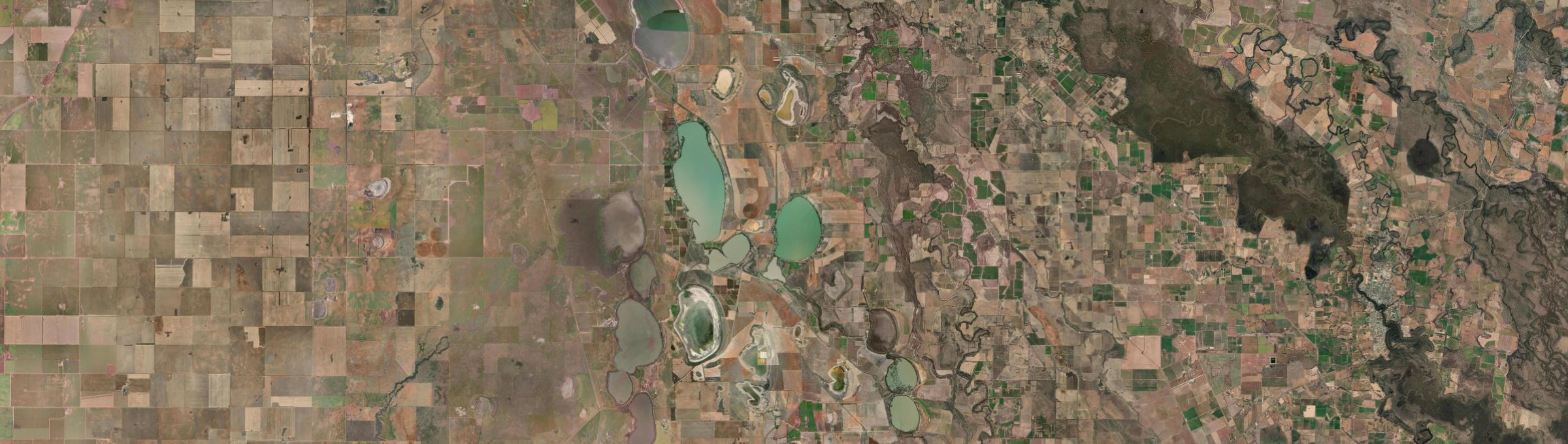 Aerial view of Lake Charm, VIC