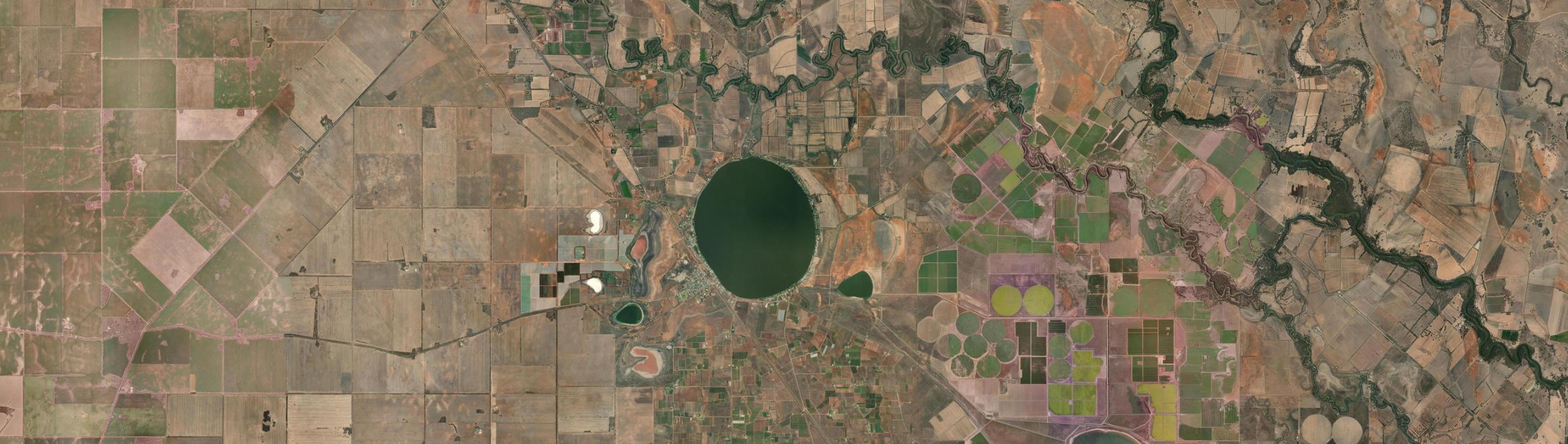Aerial view of Lake Boga, VIC