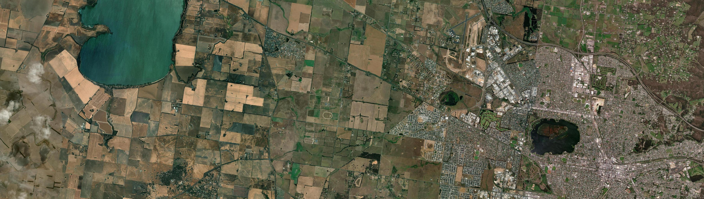 Aerial view of Cardigan, VIC
