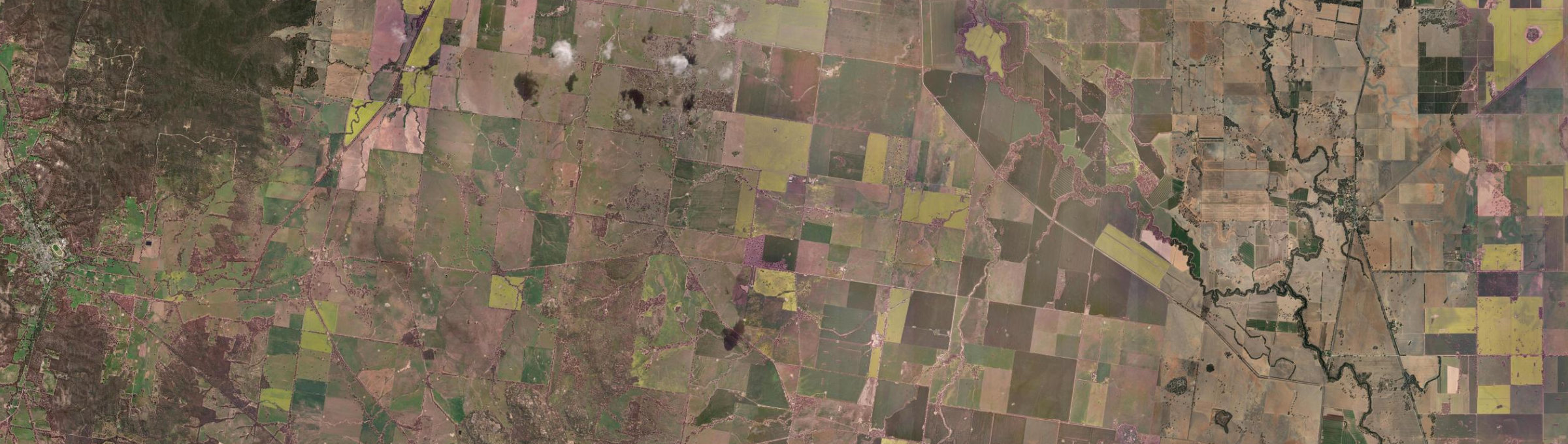 Aerial view of Fiery Flat, VIC