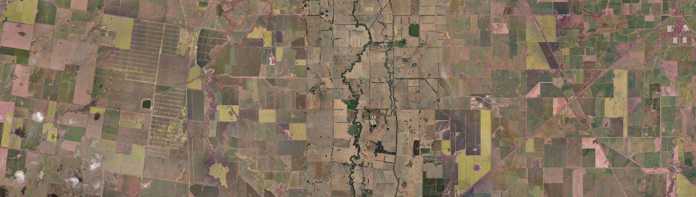 Aerial view of Bears Lagoon, VIC