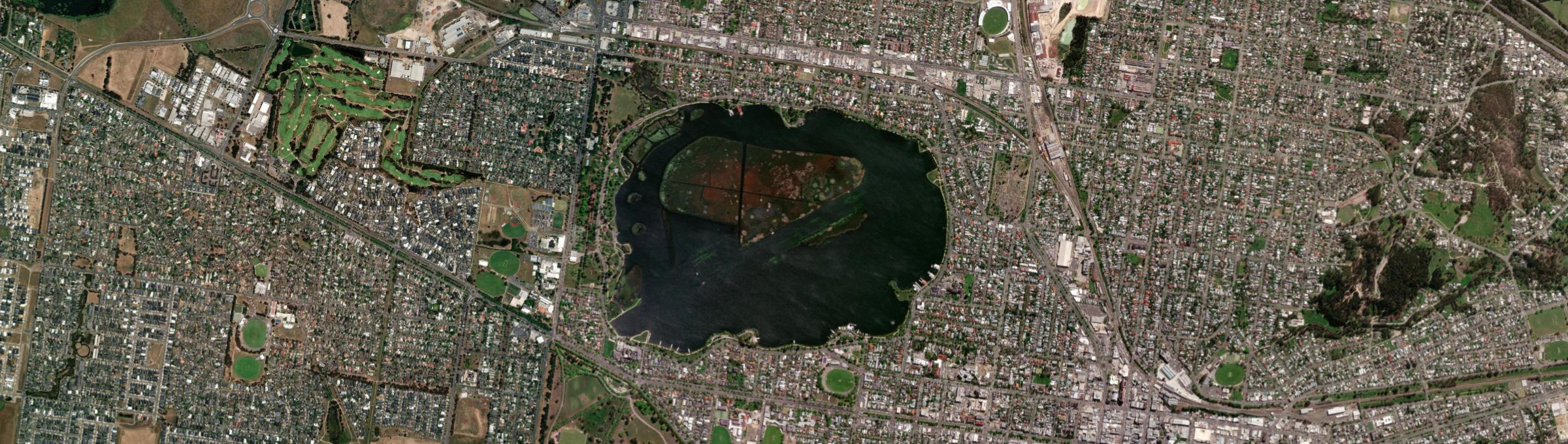 Aerial view of Lake Wendouree, VIC