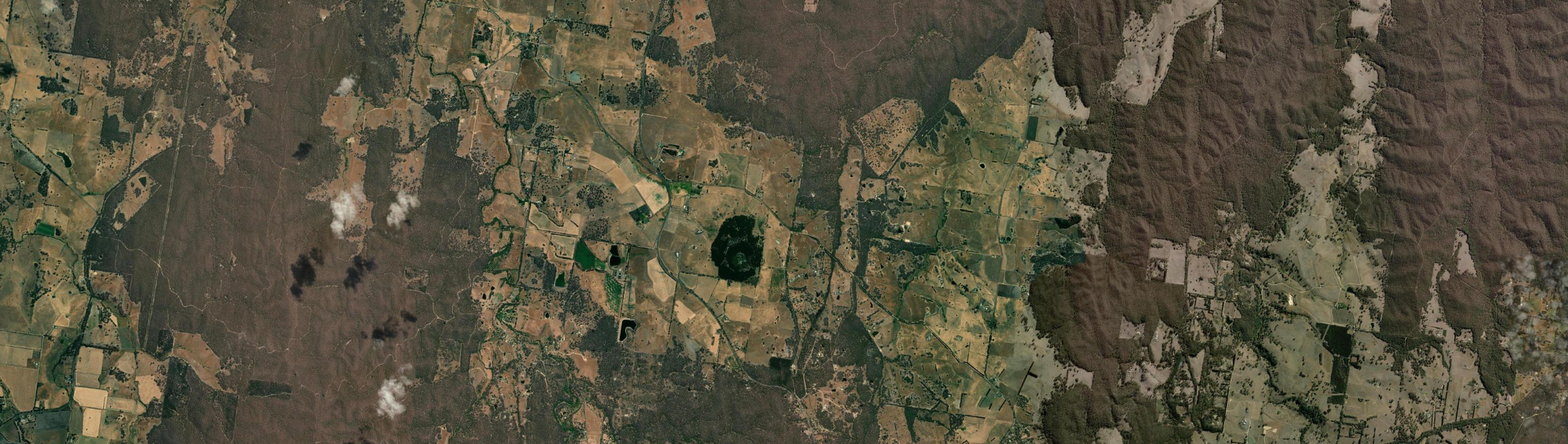 Aerial view of Mount Franklin, VIC