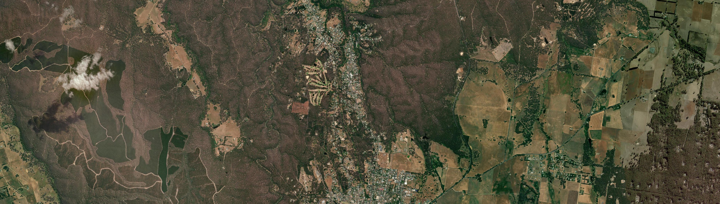 Aerial view of Hepburn Springs, VIC