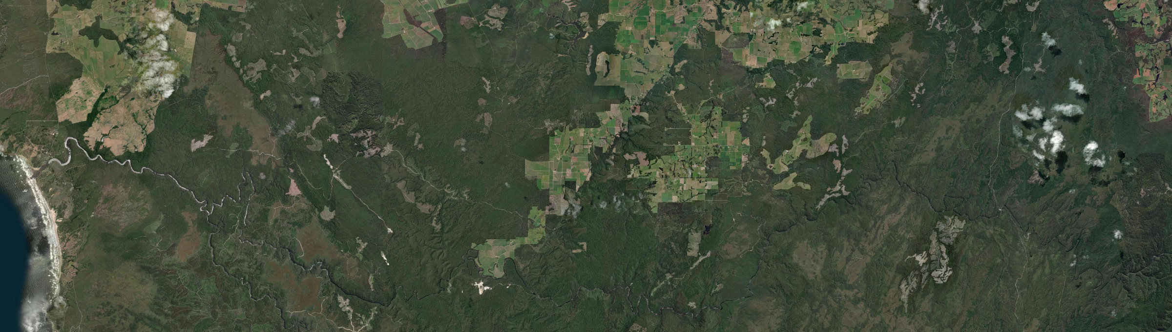 Aerial view of Roger River, TAS
